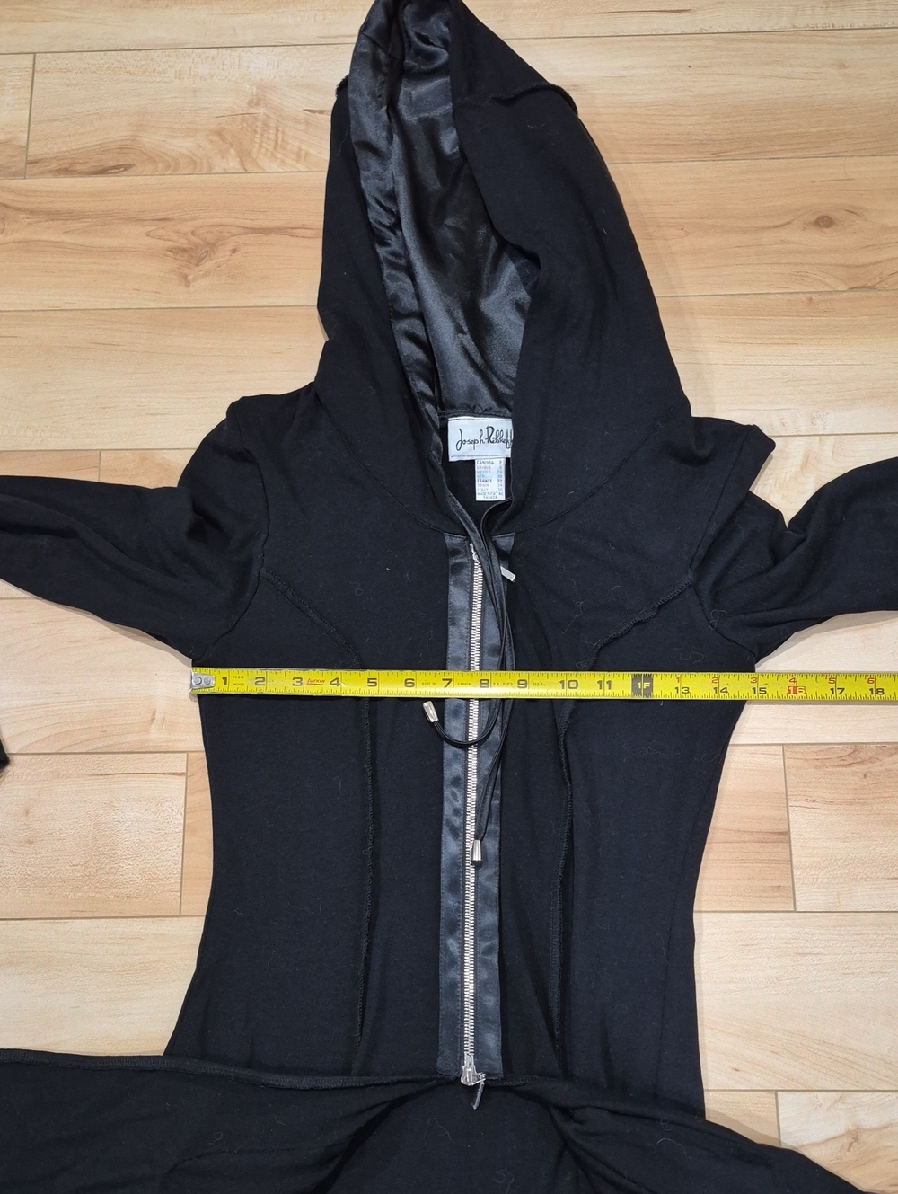 Joseph Ribkoff Women's Size 2 Black Hooded Zip-Front Shirt - Picture 4 of 6